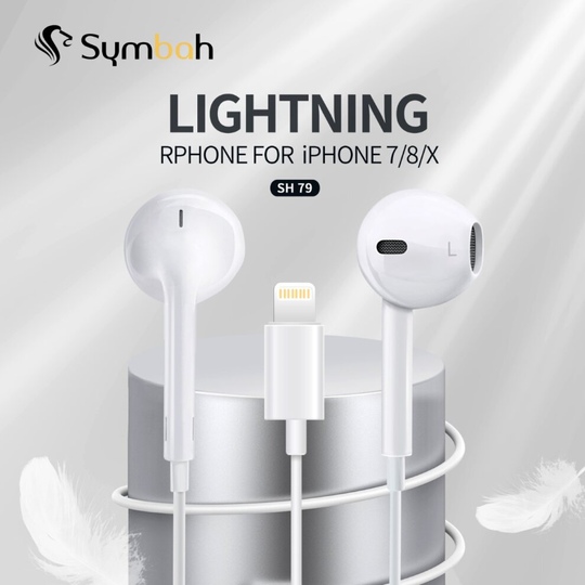 Wired Headphone for iPhone 7 8 X XR 11 12 13 Lightning Stereo Earphones with Mic (SH79)