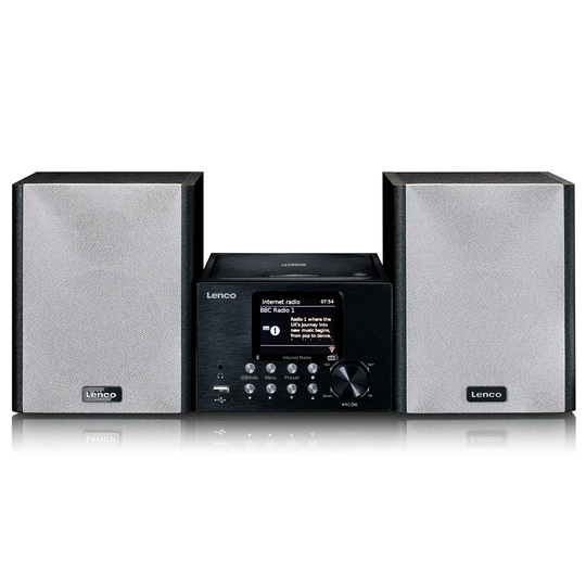 Lenco MC-250BK Micro Set with Smart Radio, CD/USB Player, Internet, DAB+, Bluetooth - Black