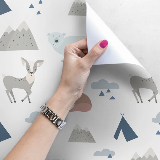 Walllpaper Roll 250X250cm Wallpaper Material With Print Mural Decoration Kitchen Livingroom Bedroom - Forest Animals Fox Bear