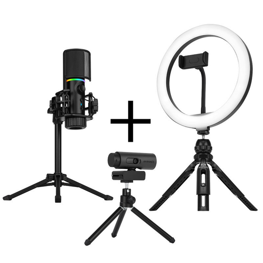Streamplify Streaming Starter Bundle Including Microphone, Webcam and Ring Light