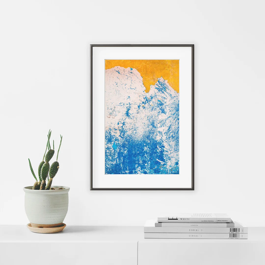 Yellow and Blue N°1 - Picture Frame Graphic Art Print on Paper