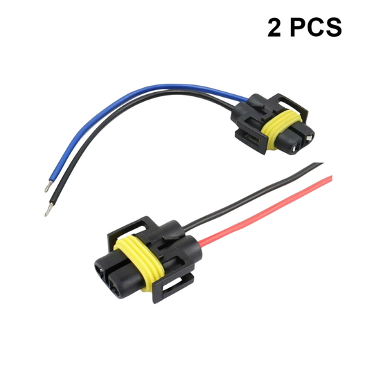 2x H11 H8 HEADLIGHT FOG LIGHT BULB CONNECTOR HOLDERS 9CM WIRE PLUG
