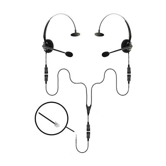 Project Telecom | Telephone Splitter Training Headset Bundle | 2 Users