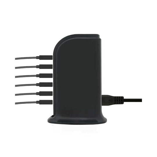 (Black) Multi 6-USB Ports Desktop Charger Rapid Tower Charging Station Power Adapter