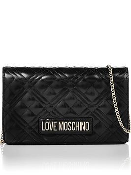 Love Moschino Quilted Logo Cross-Body Bag - Black