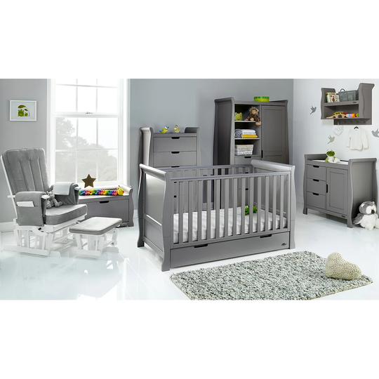 Obaby Stamford Classic Sleigh 7 Piece Room Set - Taupe Grey