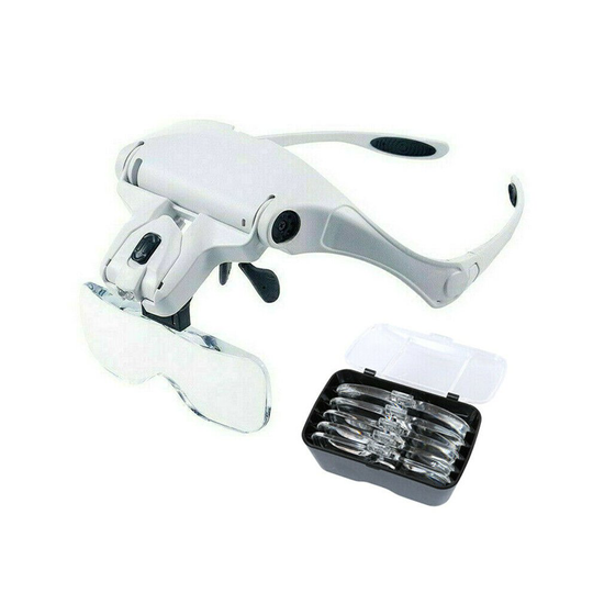 Led Head Magnifying Glasses Headset with Light Hands Free Headband Magnifier Lam