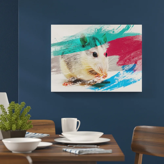 'White and Grey Rat' Graphic Art Print Poster