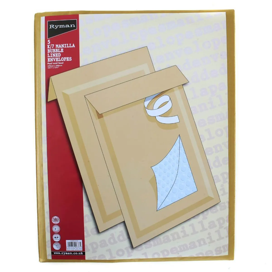 Ryman K/7 Bubble Bags 350x470mm Peel and Seal - Pack of 5