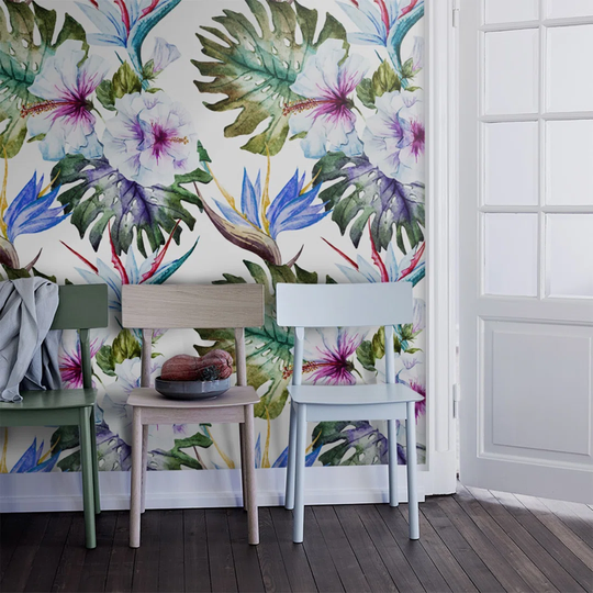 Auniya Hibiscus Floral Wallpaper