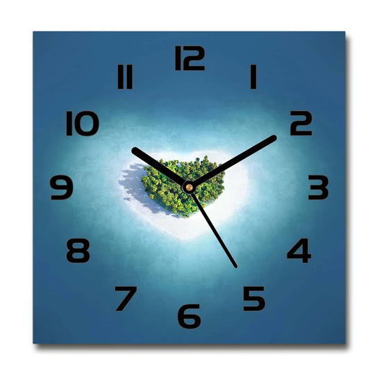 Hidajete Island Heart Shape Silent Wall Clock
