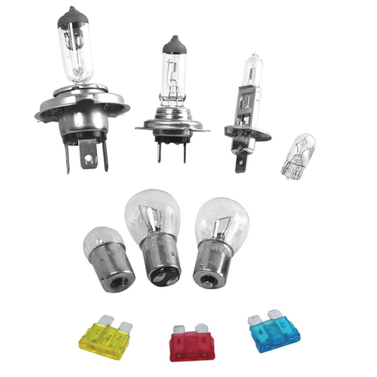 Universal Car Headlight Bulb & Fuse Emergency Replacement Kit H1 H4 H7 Bulbs