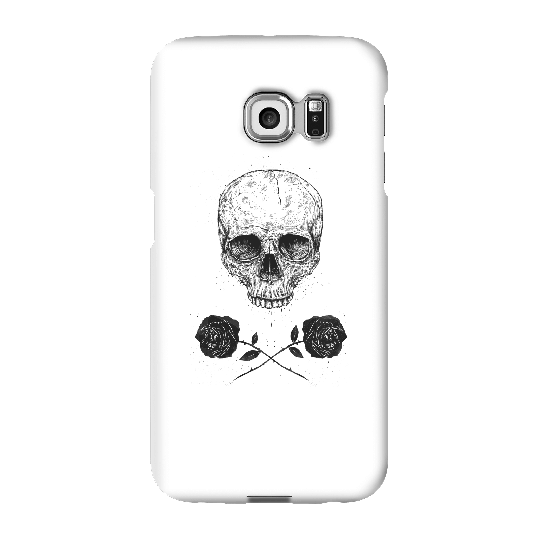 Balazs Solti Skull And Roses Phone Case for iPhone and Android - Samsung S6 Edge - Snap Case - Matte