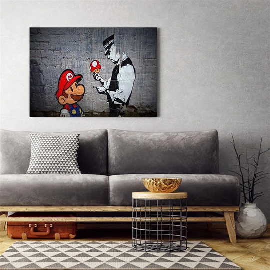 Canvas Print Banksy Super Mario