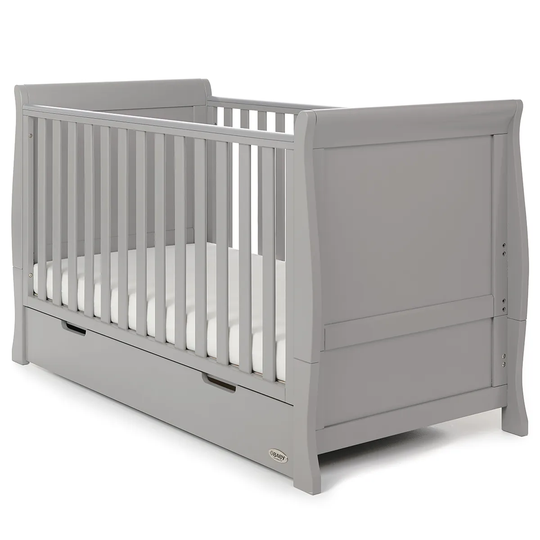 Obaby Stamford Classic Sleigh Cot Bed - Warm Grey