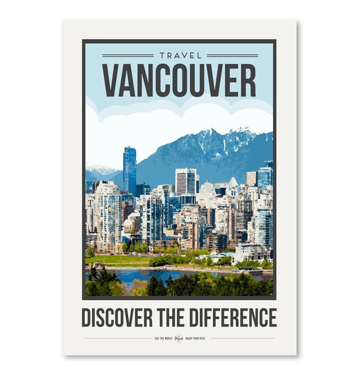'Travel Poster Vancouver' by Brooke Witt Vintage Advertisement