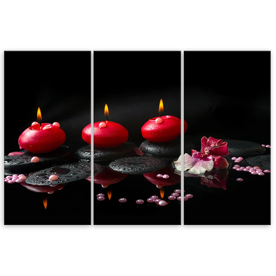 Canvas Print Stones Zen Spa Candles