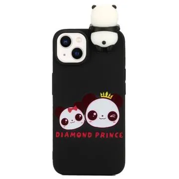 3D Figure Series iPhone 14 TPU Case - Two Pandas