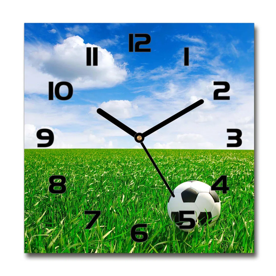 Haroldine Football on the Meadow Silent Wall Clock