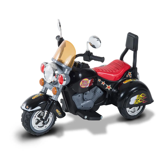 Reiten Kids Ride On Toy Electric Motorbike Trike with 6V Battery - Black