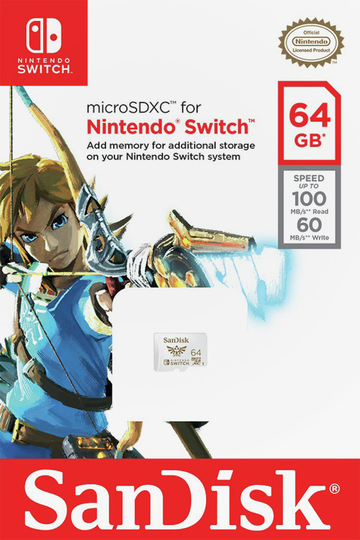 SanDisk 100MBs MicroSDXC card for Nintendo Switch - 64GB