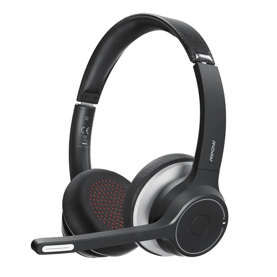(Silver HC6, China) Wireless Bluetooth 5.0 Headphones MPOW HC5 With Mic CVC 8.0 Noise Cancelling Office Headset 22 Hours Life Earphones PC/Phone