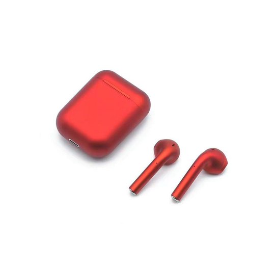 (Metallic red) i12 Wireless Bluetooth Headphones HIFI Earphones