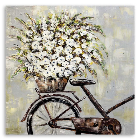Canvas Print Flowers Beige As Painted