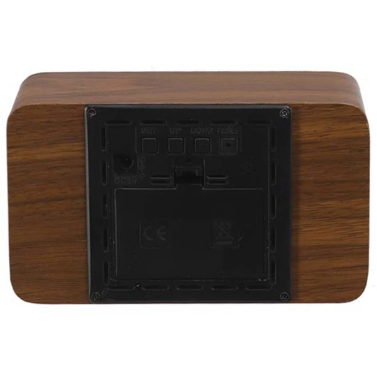 Perel Alarm Clock 12.5 x 7.5cm Brown