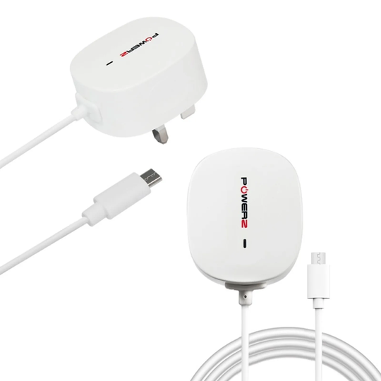 Powerz Mains Charger for Micro USB 2.4amp - White
