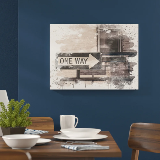 'One Way Street Sign' Graphic Art Print Poster