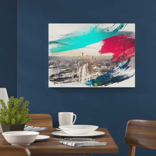 'Paris Sunlight Skyline' Graphic Art Print Poster