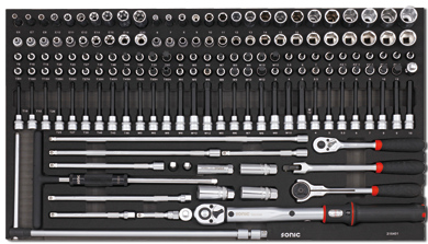 Sonic Socket set 3/8", SFS Jumbo 164-piece 216401