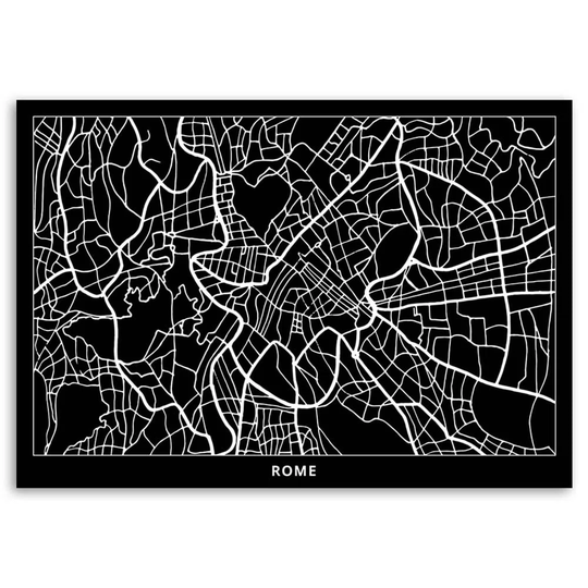 Canvas Print City Map Rome