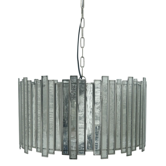 Ivona Brass iron hanging lamp with antique glass plates