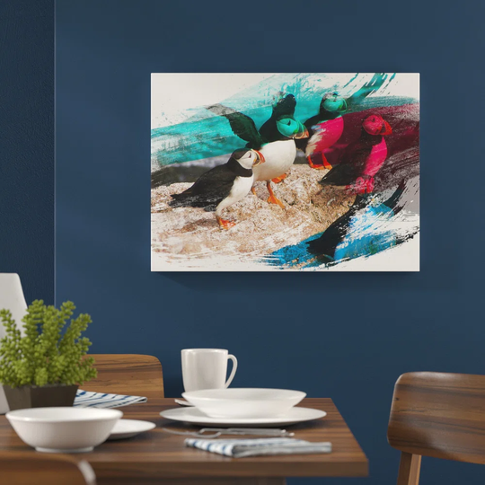 'Atlantic Puffin Birds' Graphic Art Print Poster
