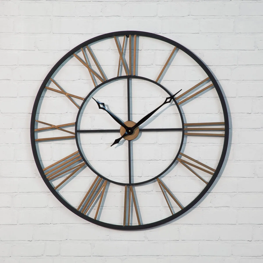 Suntime 94cm Black Roman Garden Wall Clock