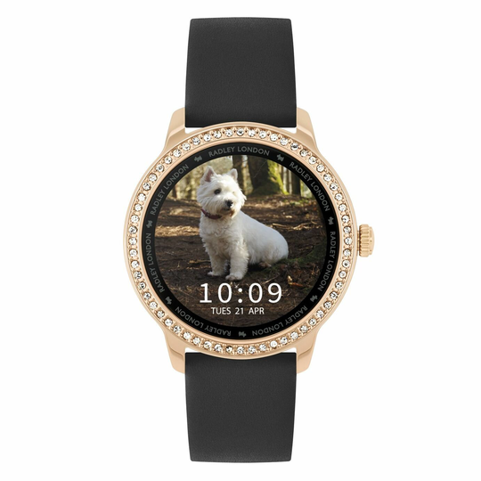 Radley Series 7 Black Leather Stoneset Smart Watch