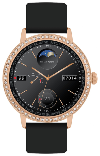 Reflex Active Series 7 Black Stoneset Silicone Smart Watch