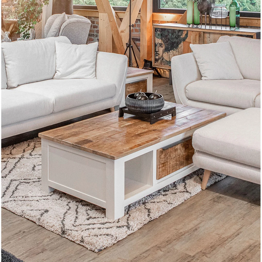 Dragomira Solid Wood Coffee Table with Storage