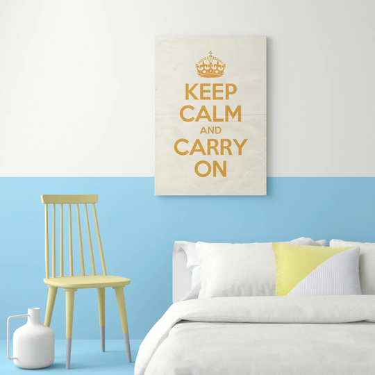 'Keep Calm and Carry On Poster in Orangery Vintage Reversed' Textual Art
