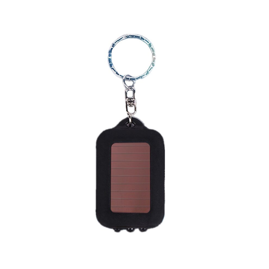 (Pink) 2 pcs Black Mini Portable Solar Power 3 LED Light Keychain Keyring