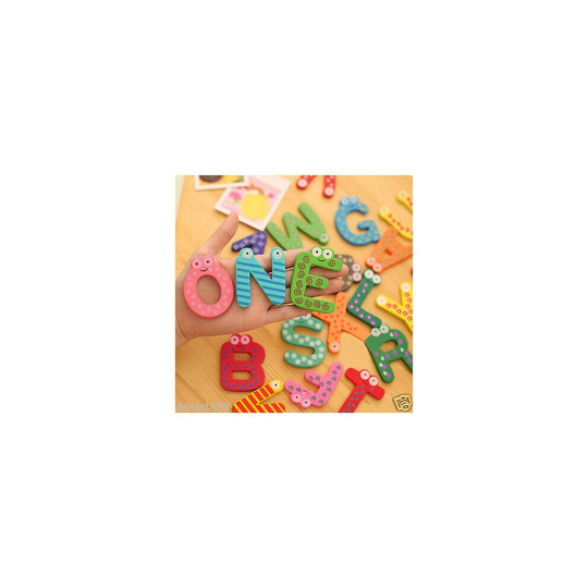 26 Letters Wooden Cartoon Alphabet Fridge Magnet kid Baby Child Educational Toy