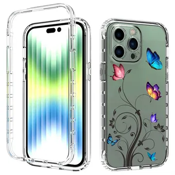 Sweet Armor Series iPhone 14 Pro Max Hybrid Case - Tree and Butterfly