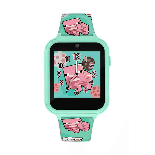 Minecraft Blue Printed Silicone Strap Smart Watch