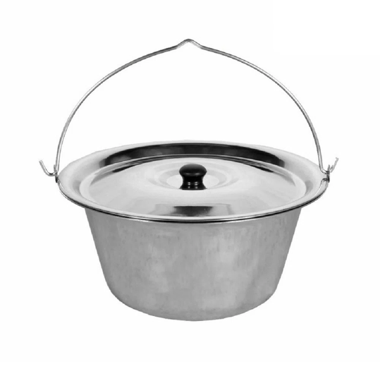 Stainless Steel Pot With Lid With Tripod - 14 L