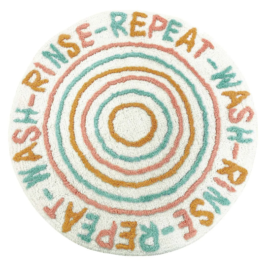 Furn. Wash Rinse Repeat Cotton Tufted Anti-slip Bath Mat Multicolour