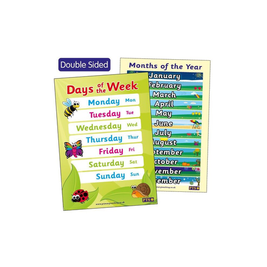1 Days And Months Of The Week Childrens Pupils School Classroom Display Wall Poster A2 Primary Teaching Services