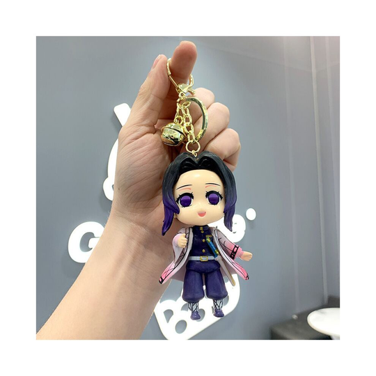 (Shinobu) Japan Anime Demon Slayer Keychain with Figure Pendant Key Ring Party Gifts