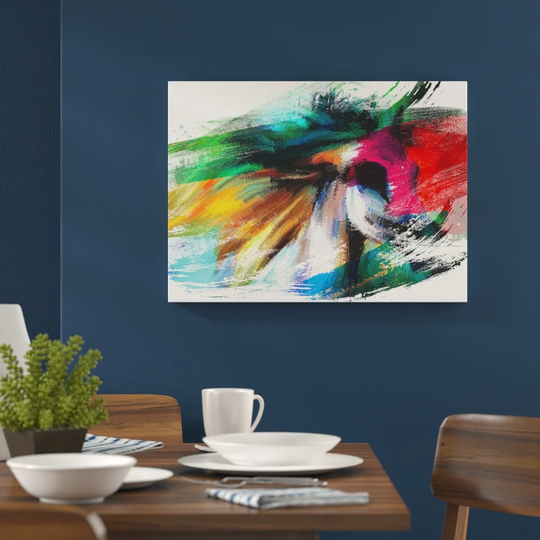 'Horse Abstract Colourful Art' Graphic Art Print Poster